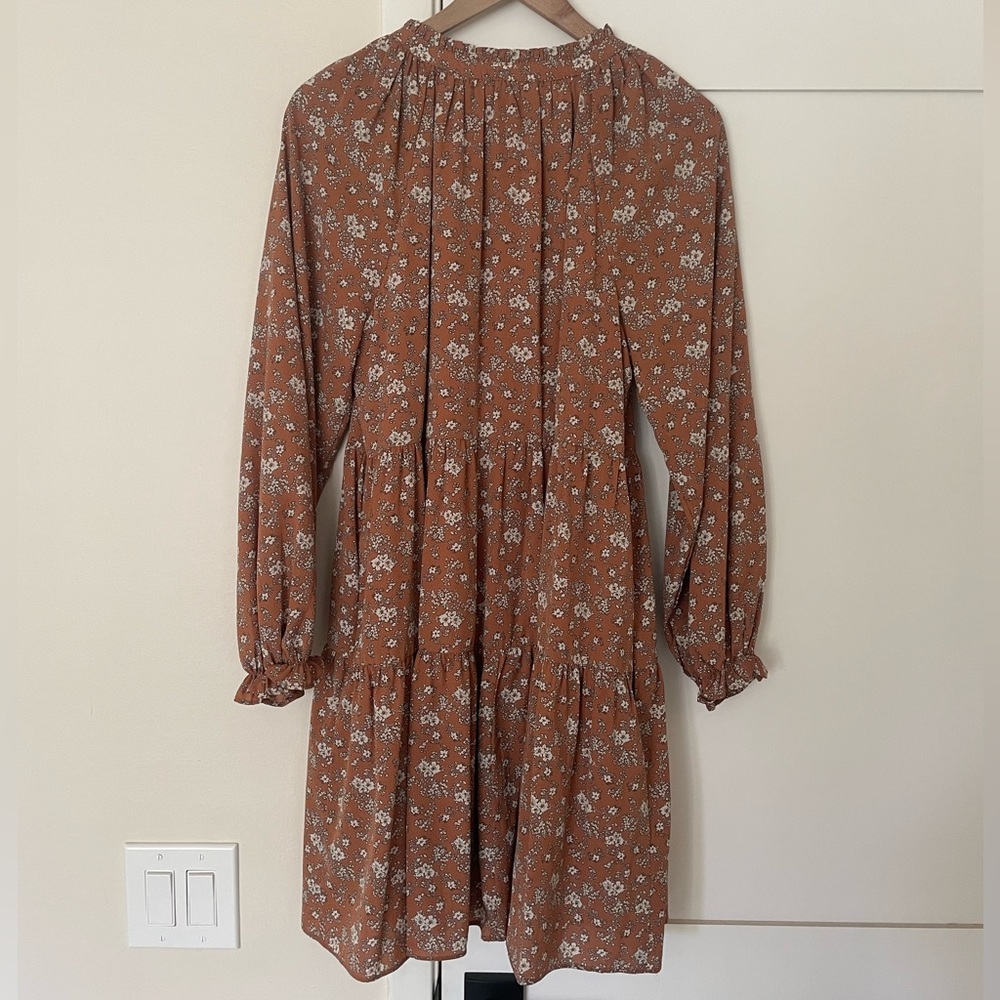Wishlist Rust Floral Long Sleeve Mini Dress - Picture 2 of 3